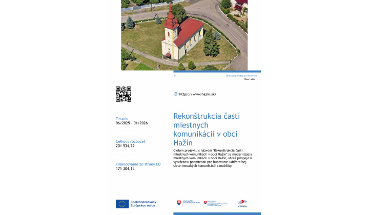 26.08.2025 Rekonštrukcia časti miestnych komunikácií v obci Hažín