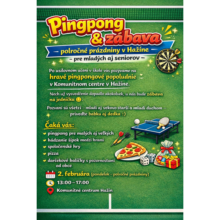 28.01.2026  Pozvánka na polročné prázdniny v Komunitnom centre