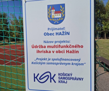 Údržba multifunkčného ihriska v obci Hažín
