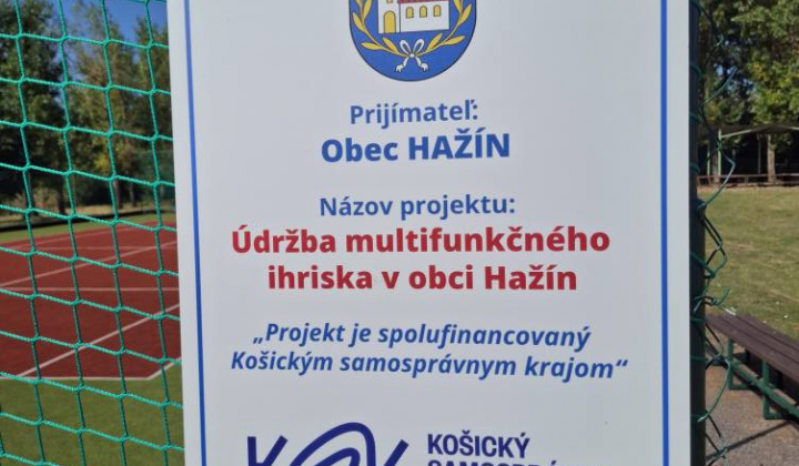 Údržba multifunkčného ihriska v obci Hažín