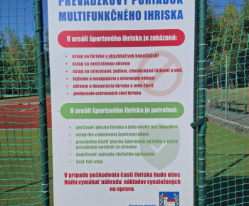 Údržba multifunkčného ihriska v obci Hažín
